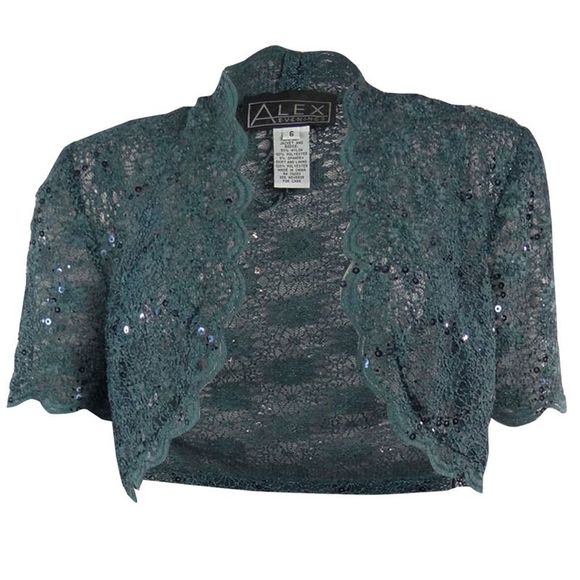 Alex Evenings Tops Alex Evenings Womens Sequin Cardigan Black Pearl